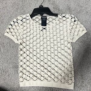 Beige/Ivory perforated top